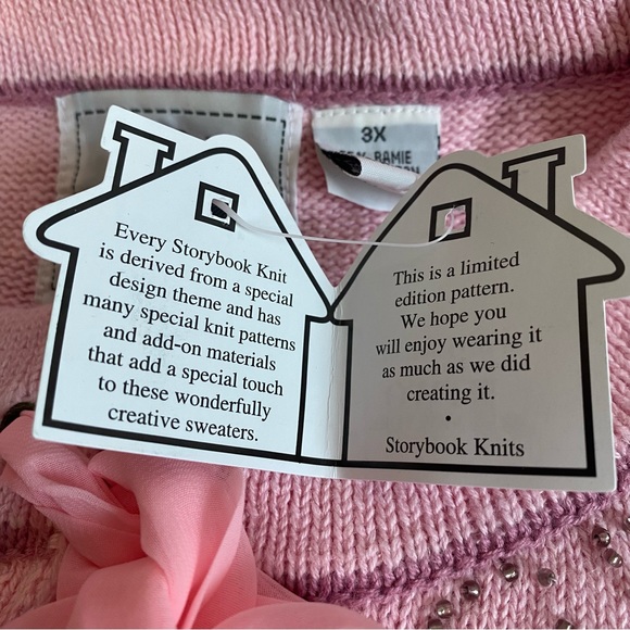 Storybook Knits “Soft Blush” Cardigan Sweater Limited Edition Beaded SZ 3XL - Picture 7 of 11